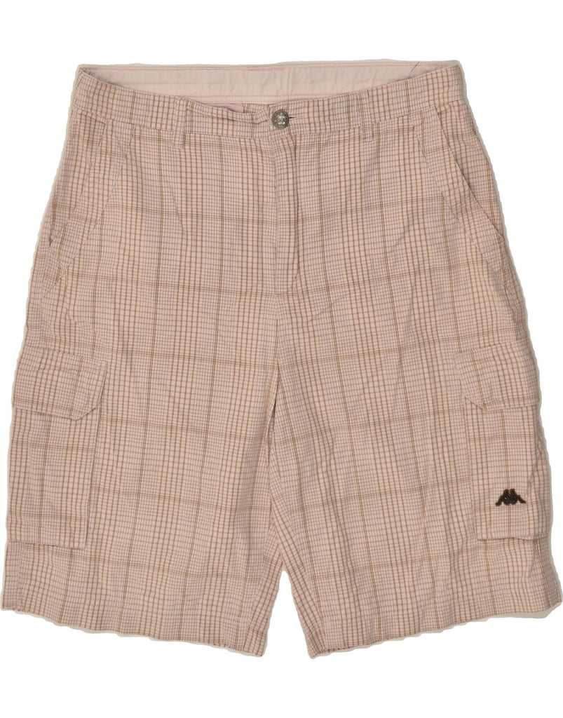 KAPPA Mens Perfect Fit Cargo Shorts W36 Large  Grey Check Cotton | Vintage Kappa | Thrift | Second-Hand Kappa | Used Clothing | Messina Hembry 