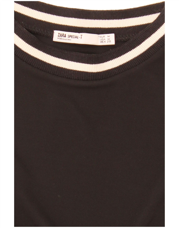 Zara Womens Vest Top UK 14 Medium Black Colourblock