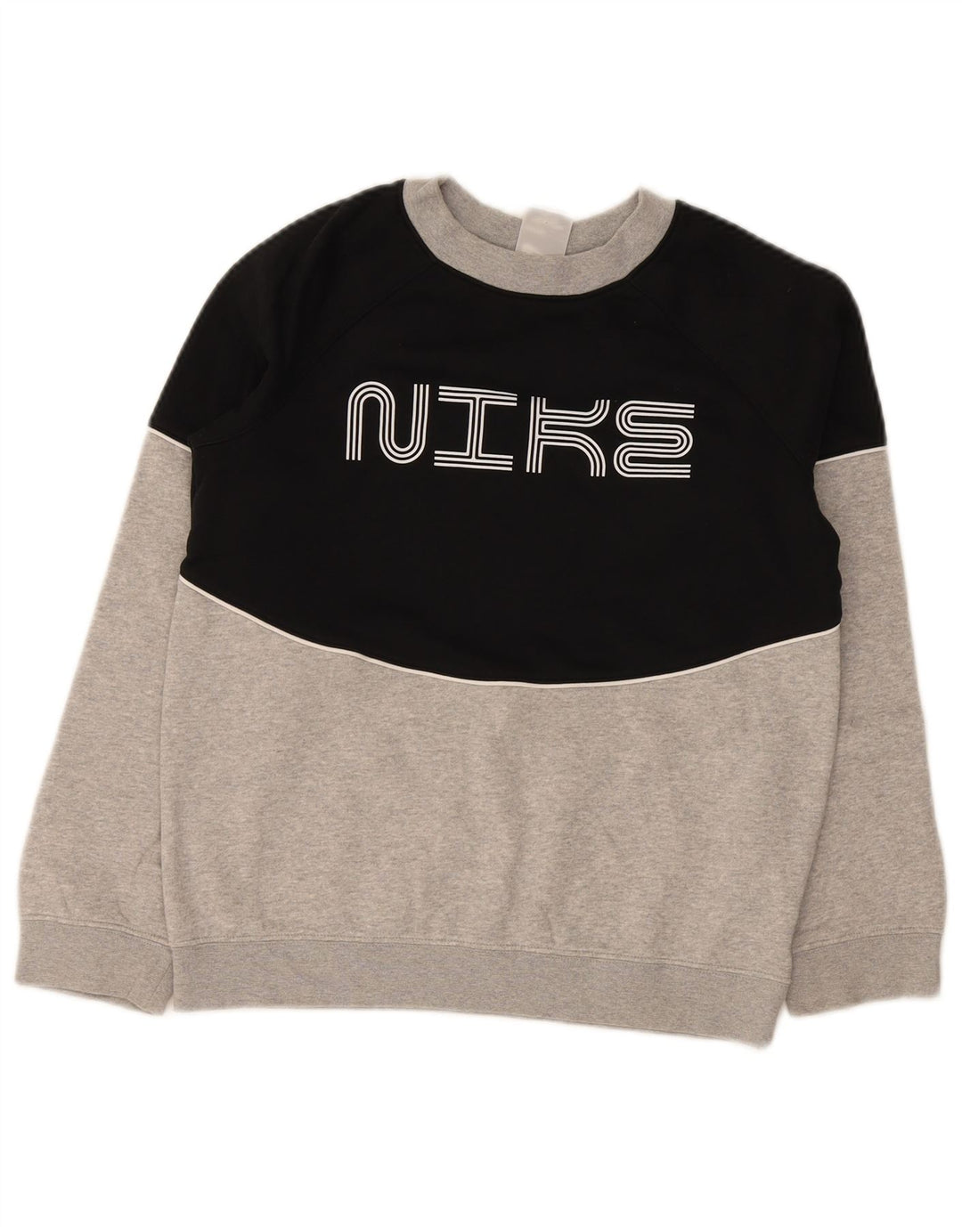 Nike Boys Graphic Sweatshirt Jumper 12-13 Years Large Black Colourblock