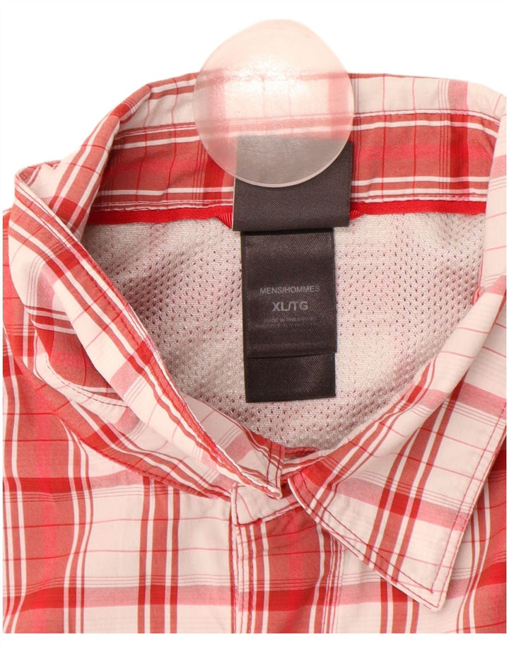 The North Face Mens Short Sleeve Shirt XL Red Check Nylon