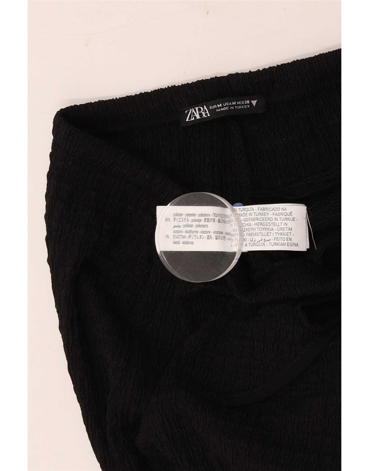 Zara Womens Wide Leg Casual Trousers Medium W28 L31 Black Polyester