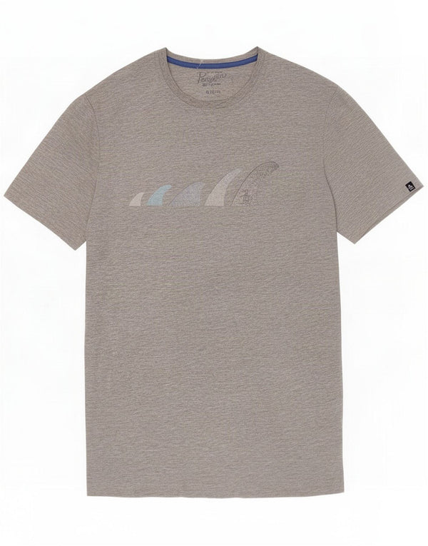 Penguin Mens Graphic T-Shirt Top XL Grey Flecked Cotton