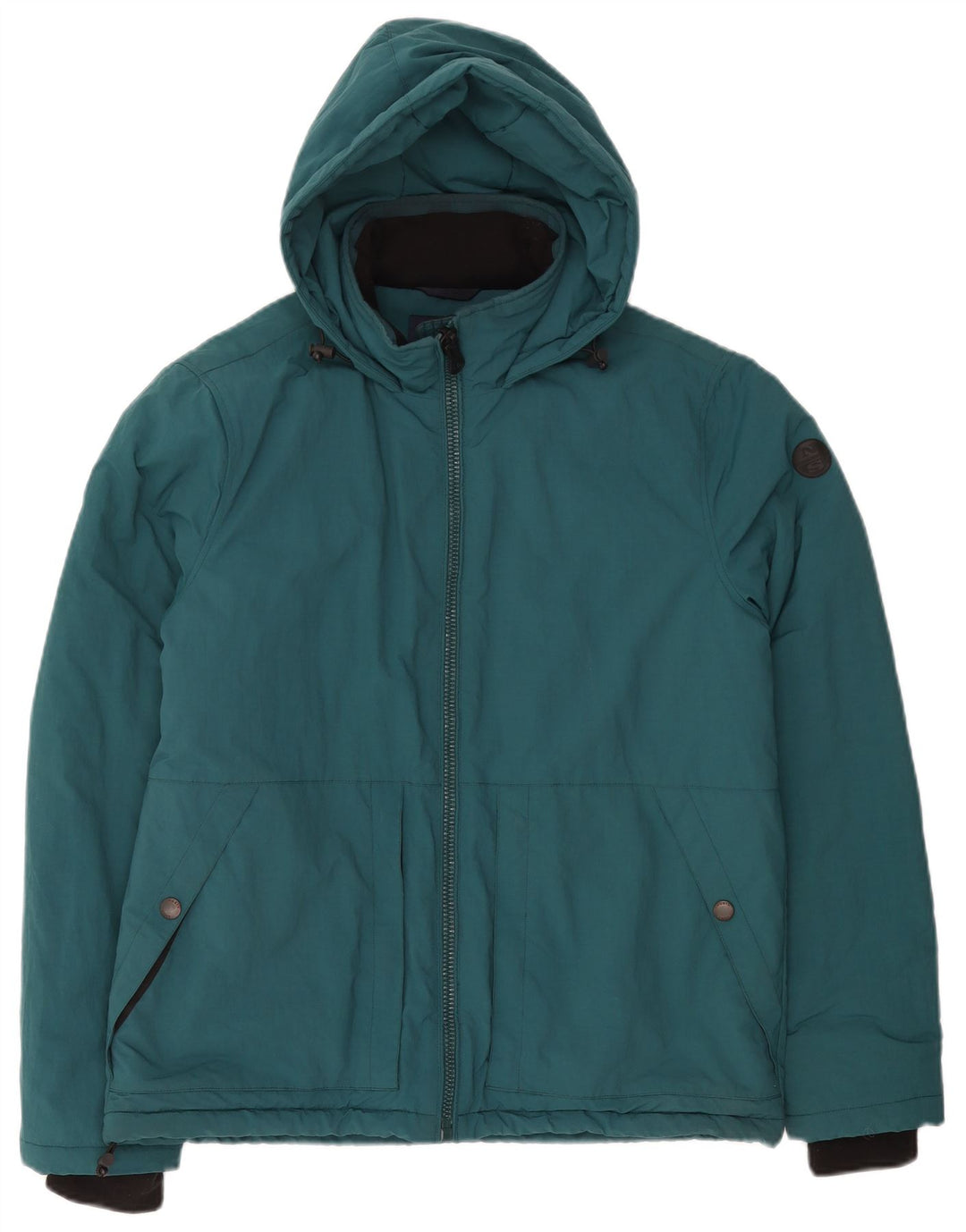 North Sails Mens Hooded Padded Jacket UK 38 Medium Green Polyamide