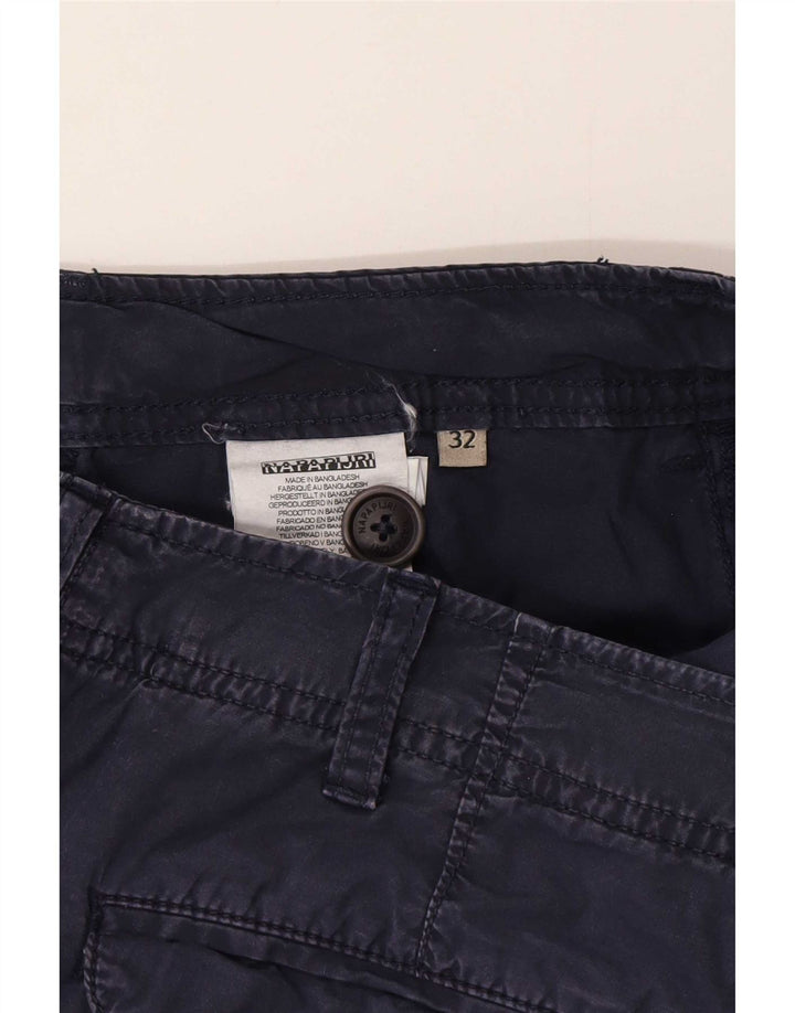 Napapijri Mens Cargo Shorts Medium W32 Navy Blue Cotton