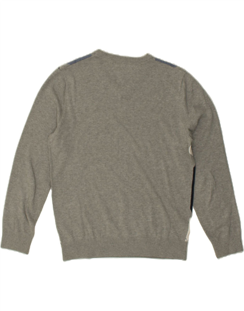 TOMMY HILFIGER Mens V-Neck Jumper Sweater Medium Grey Argyle/Diamond | Vintage Tommy Hilfiger | Thrift | Second-Hand Tommy Hilfiger | Used Clothing | Messina Hembry 