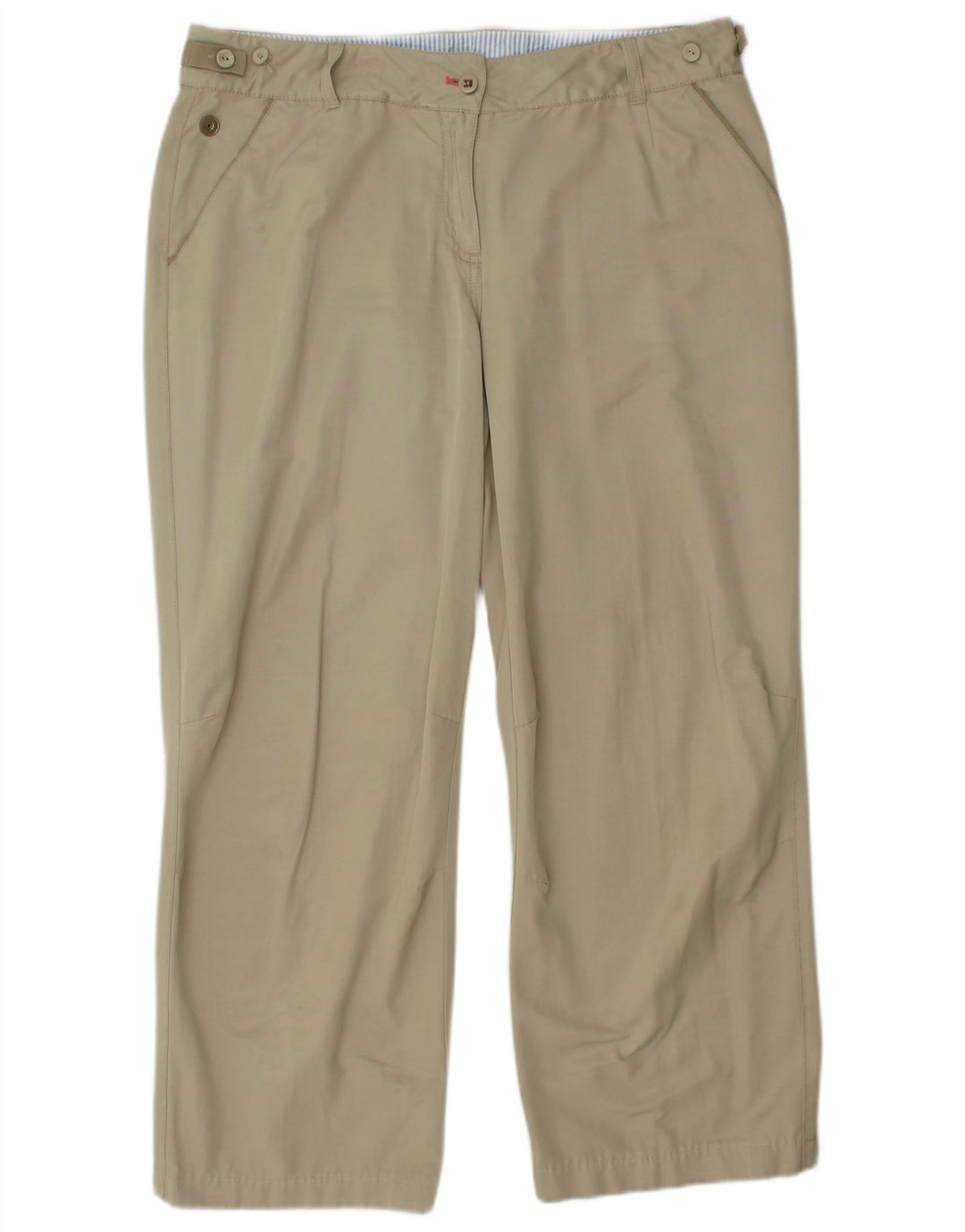 TOMMY HILFIGER Womens Straight Casual Trousers EU 42 Large W34 L27 Beige