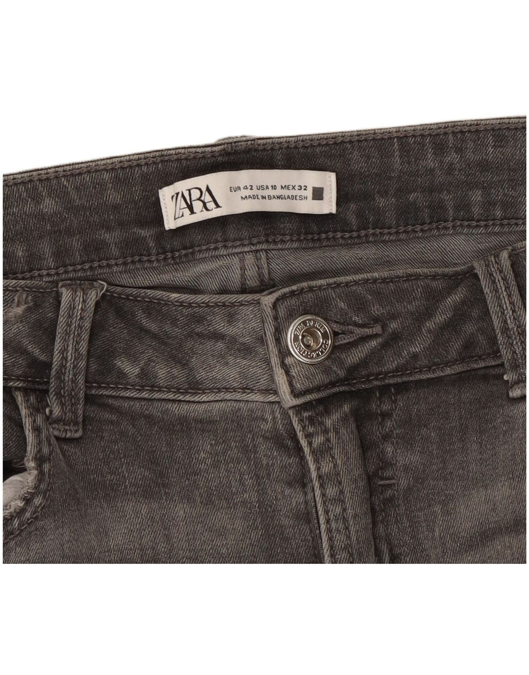 Zara Womens Slim Jeans EU 42 Large W32 L28 Grey