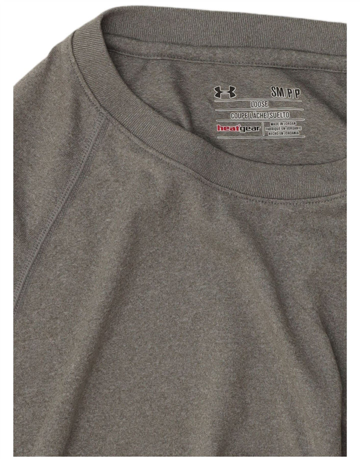 Under Armour Mens Heat Gear T-Shirt Top Small Grey Flecked
