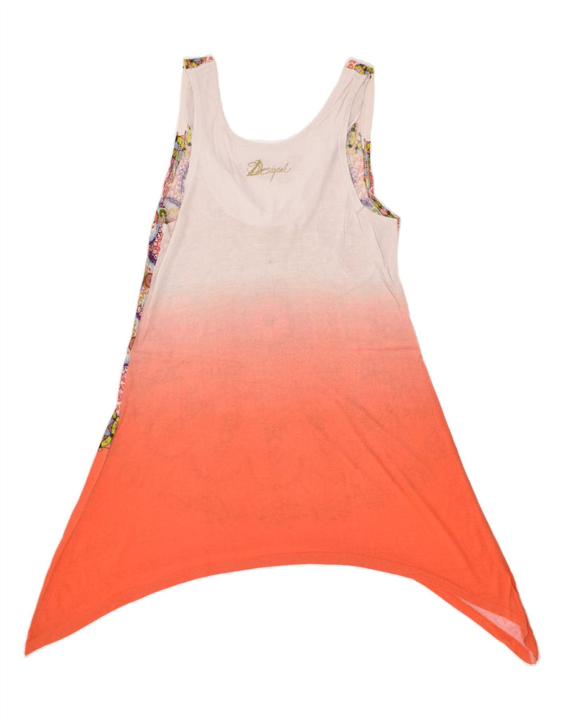 DESIGUAL Womens Sleeveless Tunic Top UK 12 Medium Orange Patchwork | Vintage Desigual | Thrift | Second-Hand Desigual | Used Clothing | Messina Hembry 