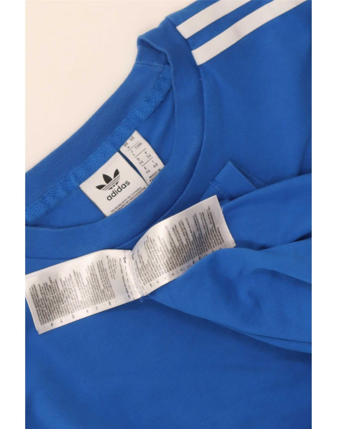 Adidas Womens Top Long Sleeve UK 8 Small Blue Cotton