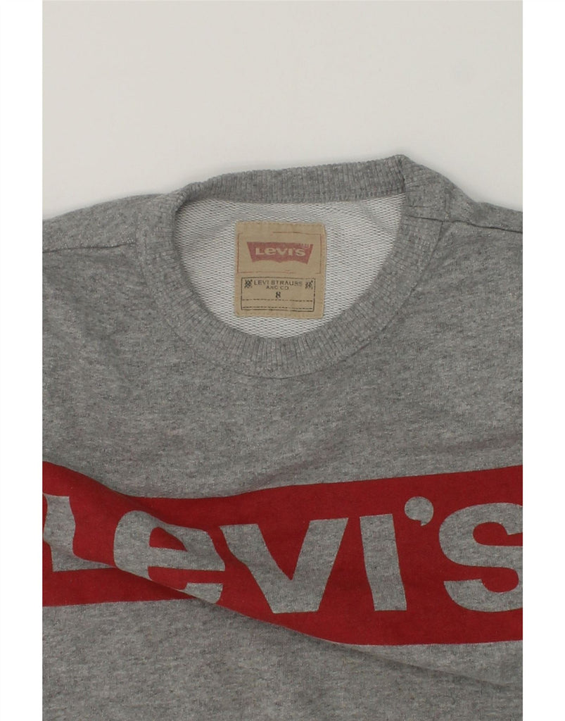 LEVI'S Boys Graphic Sweatshirt Jumper 7-8 Years Grey Cotton | Vintage Levi's | Thrift | Second-Hand Levi's | Used Clothing | Messina Hembry 