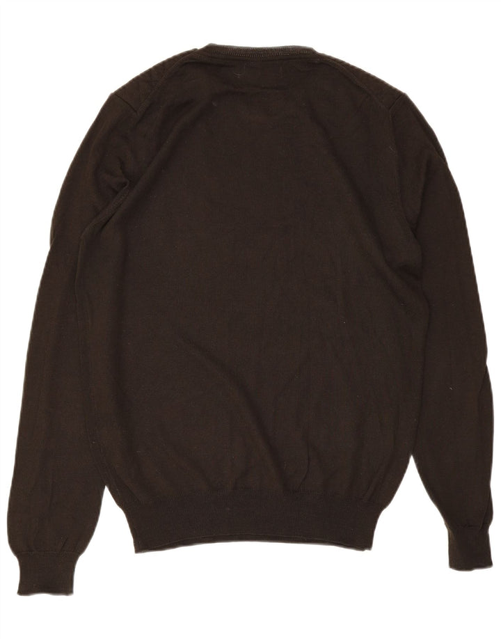 ZARA Mens Crew Neck Jumper Sweater Large Brown Acrylic
