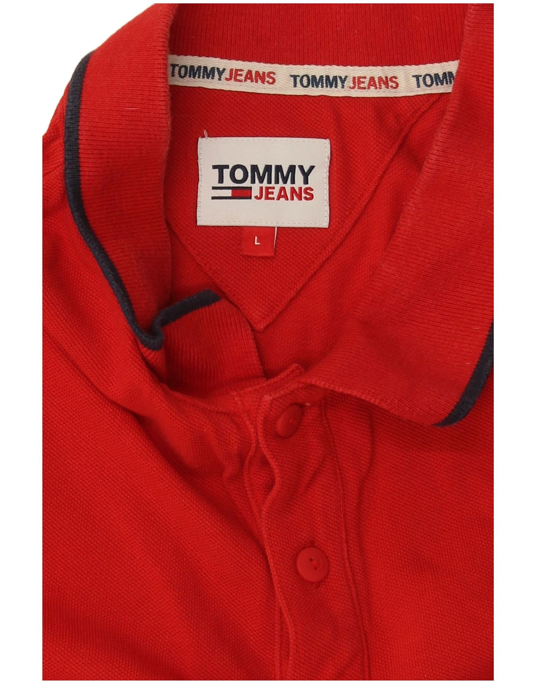 Tommy Hilfiger Mens Polo Shirt Large Red Cotton