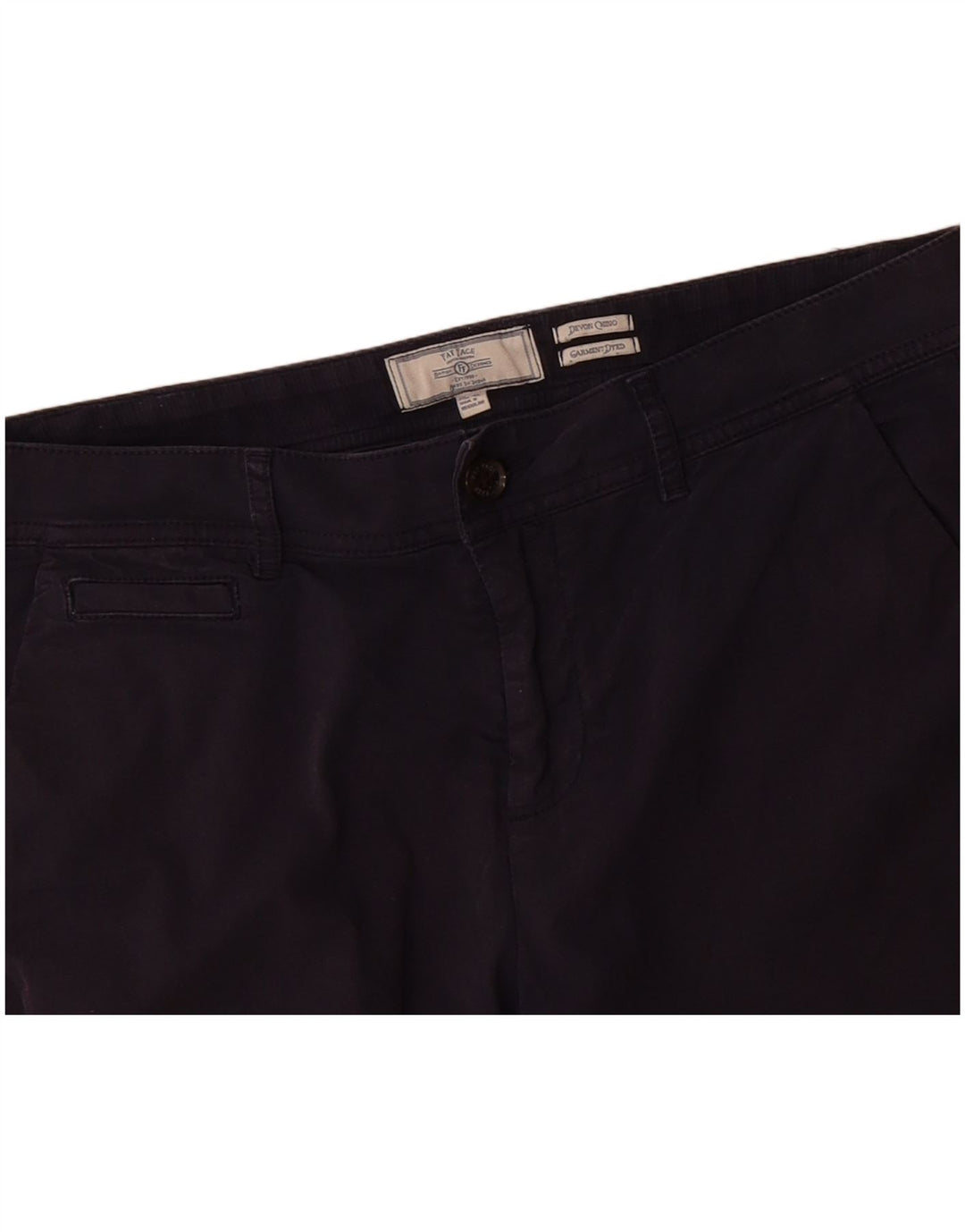 FAT FACE Womens Devon Slim Cropped Trousers W34 L25 Navy Blue Cotton