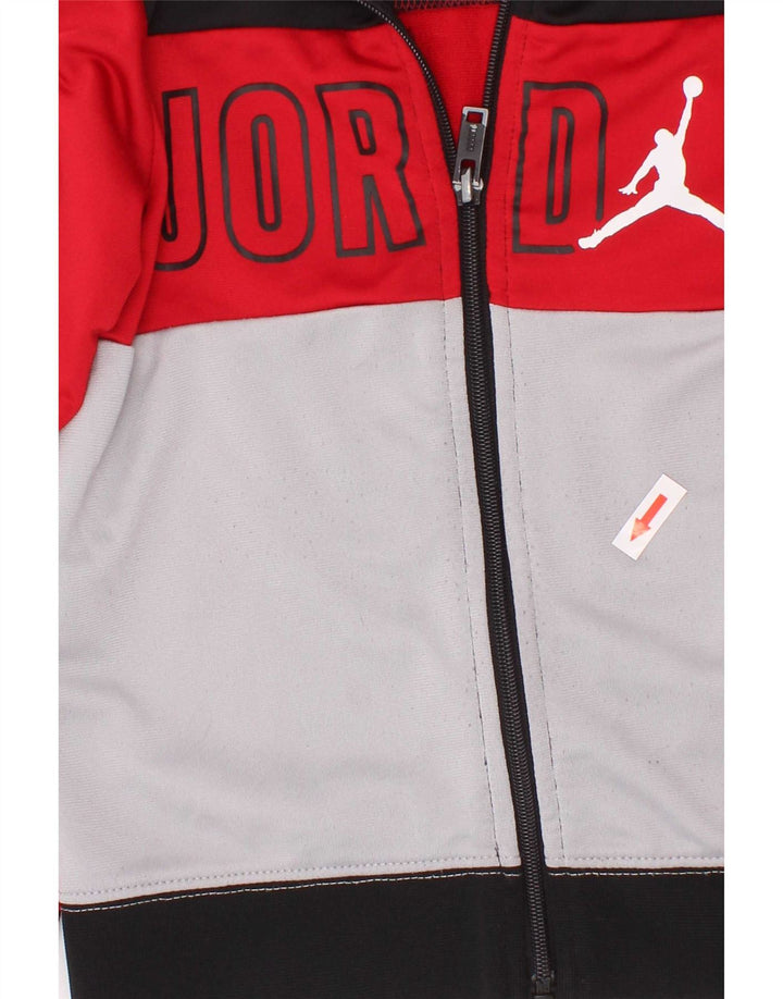 Jordan Boys Graphic Tracksuit Top Jacket 5-6 Years Medium Red Colourblock