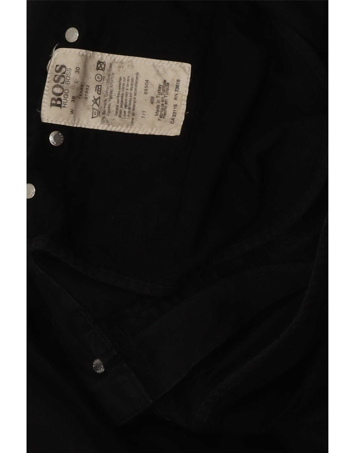 Hugo Boss Mens Straight Jeans W38 L30 Black Cotton