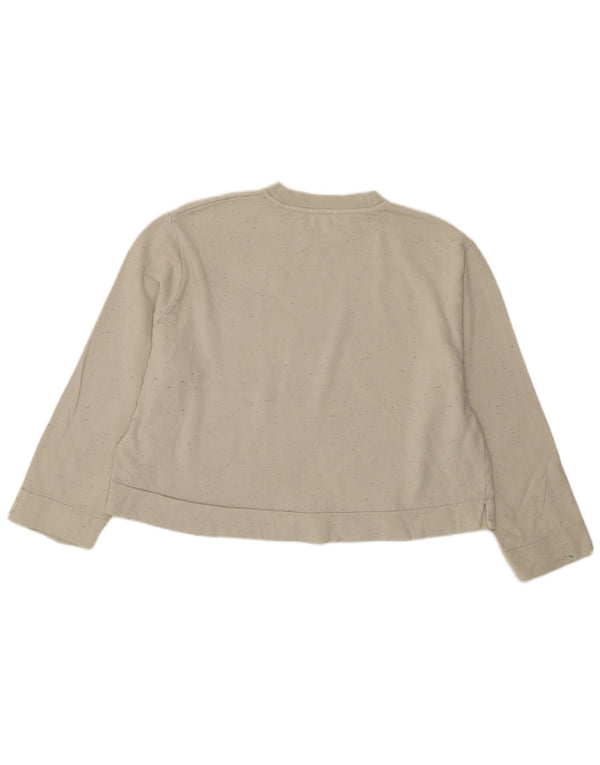 Cos Womens Oversized Sweatshirt Jumper UK 10 Small White Flecked Cotton