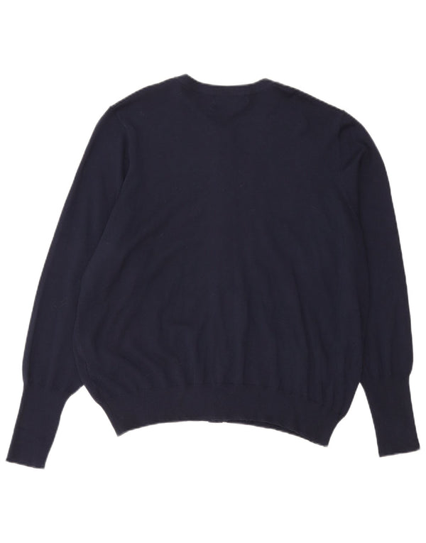 Marks & Spencer Womens Cardigan Sweater UK 20 2XL  Navy Blue Viscose