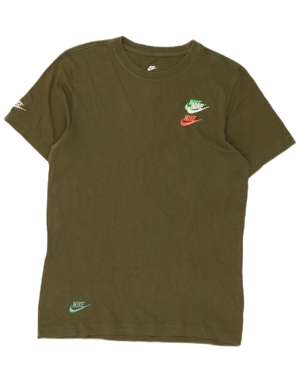 Nike Mens T-Shirt Top Small Khaki Cotton