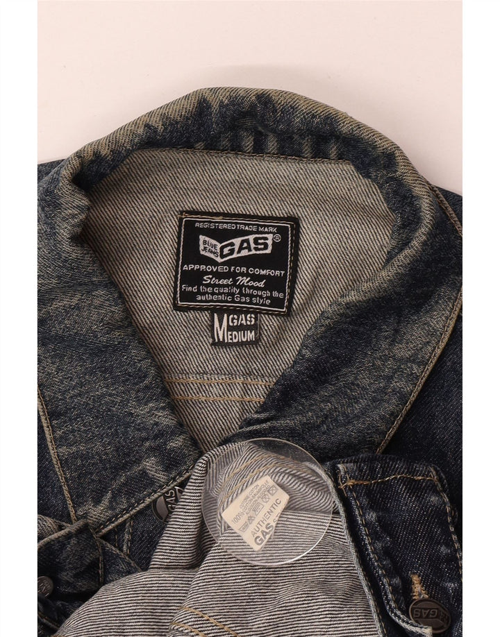 Gas Womens Denim Jacket UK 14 Medium Navy Blue Cotton