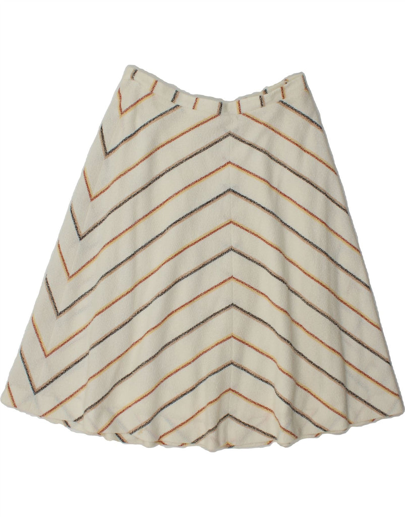 VINTAGE Womens A-Line Skirt W32 Large White Striped Vintage Vintage and Second-Hand Vintage from Messina Hembry 