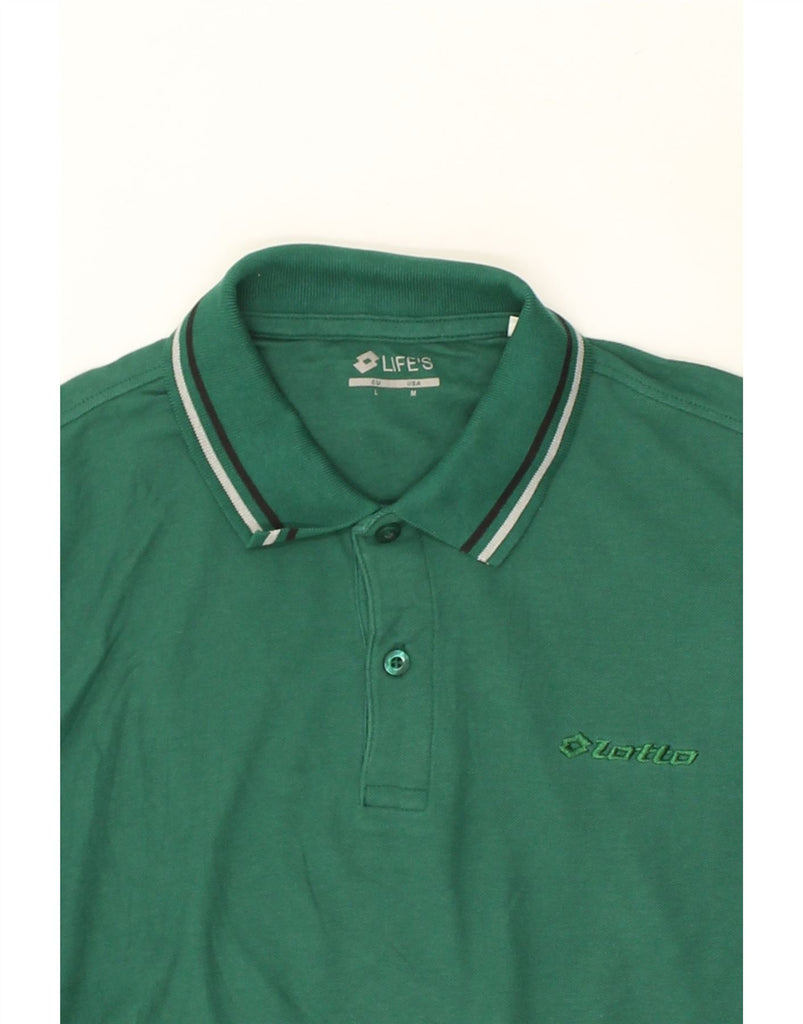 LOTTO Mens Polo Shirt Large Green Cotton | Vintage Lotto | Thrift | Second-Hand Lotto | Used Clothing | Messina Hembry 