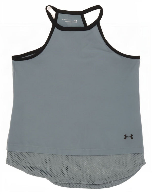 Under Armour Womens Heat Gear Graphic Vest Top UK 12 Medium Grey