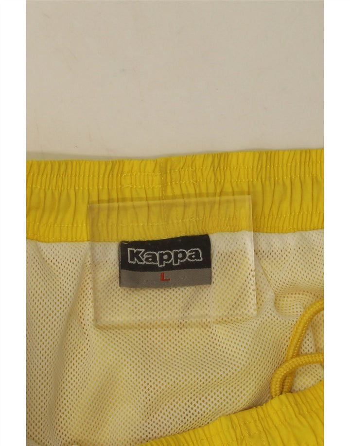 KAPPA Mens Graphic Swimming Shorts Large  Yellow Colourblock