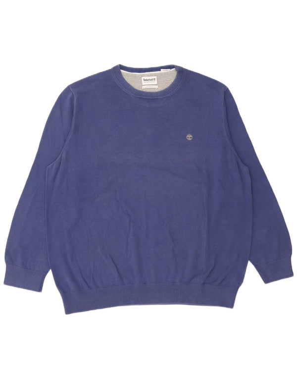 Timberland Mens Crew Neck Jumper Sweater 3XL Blue Cotton