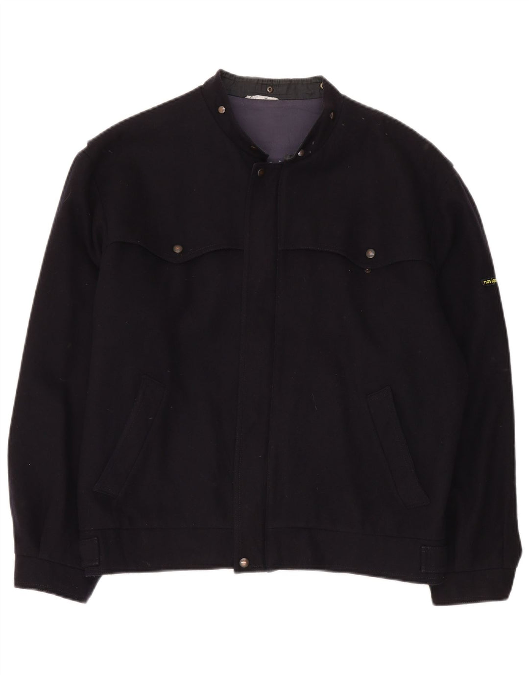 Navigare Mens Utility Jacket UK 42 XL Navy Blue Wool