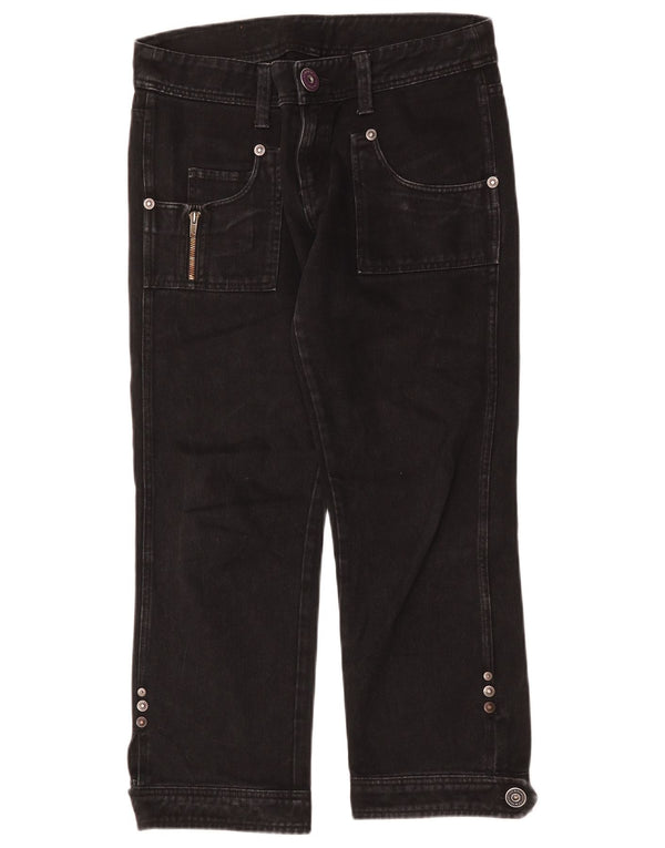 Iceberg Womens Straight Cropped Jeans W29 L25 Black Cotton