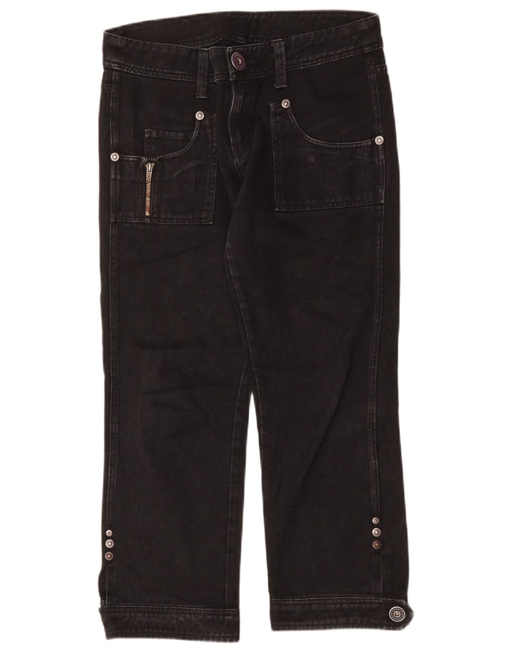Iceberg Womens Straight Cropped Jeans W29 L25 Black Cotton