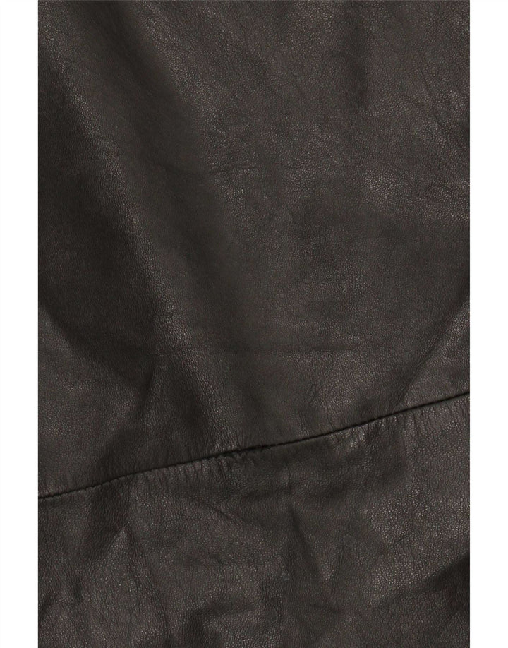 Vintage Womens Leather Coat UK 16 Large Black