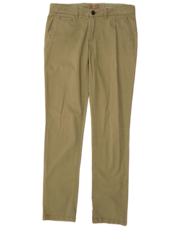 FAT FACE Womens Slim Chino Trousers UK 10 Small W32 L32 Khaki Cotton
