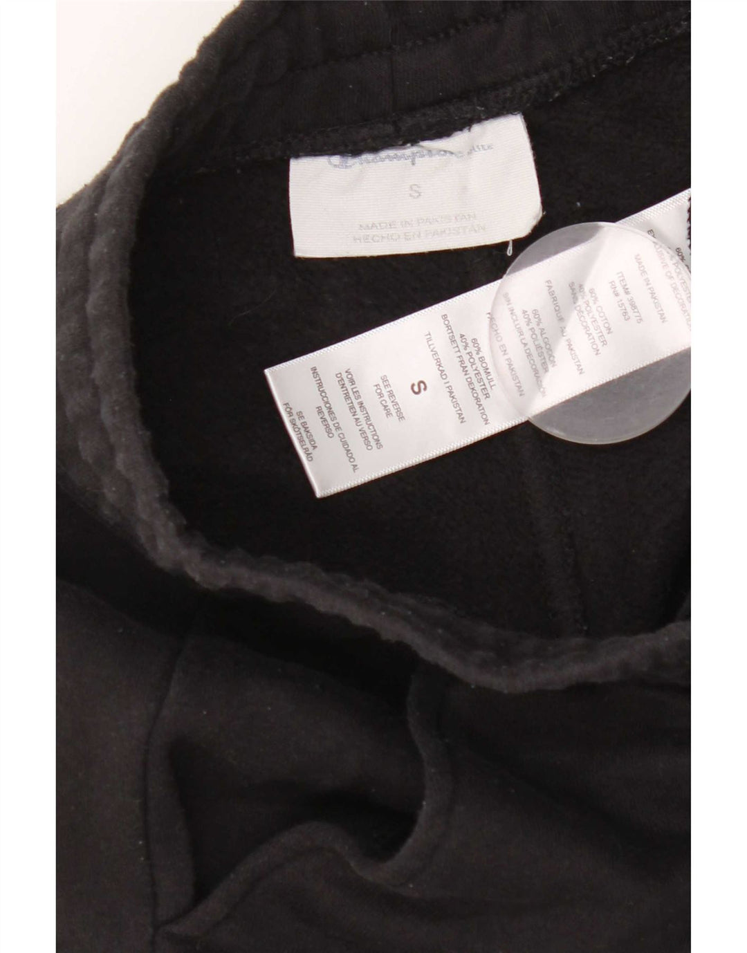 Champion Mens Tracksuit Trousers Joggers Small Black Cotton