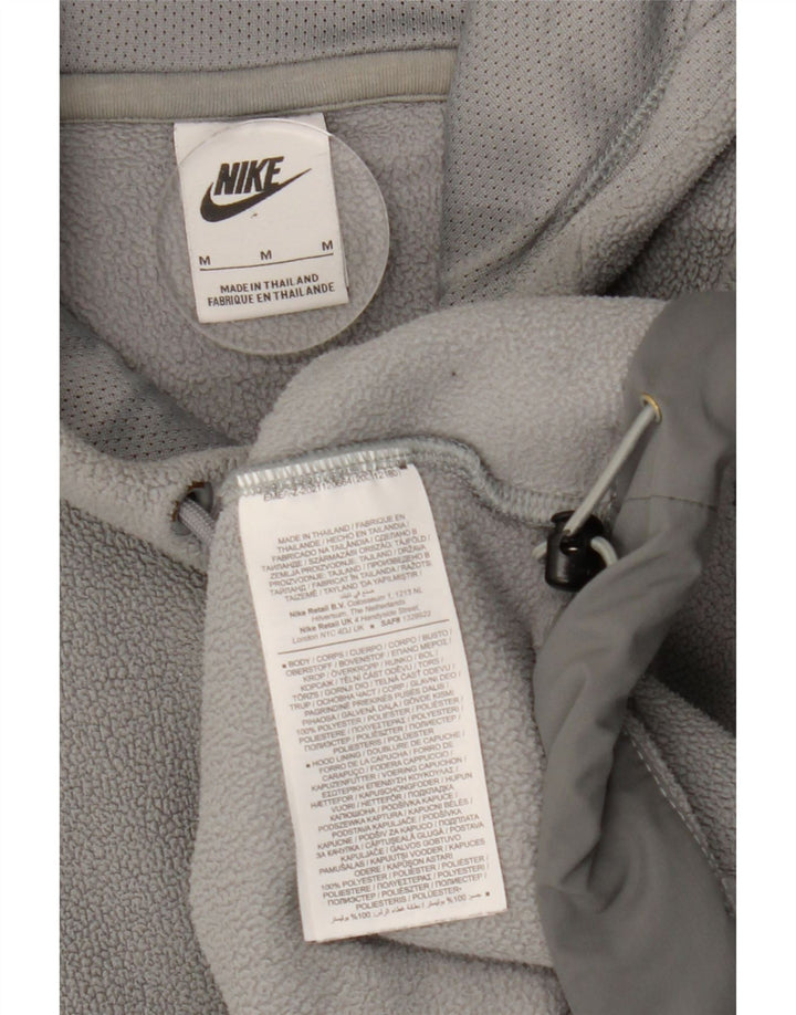 Nike Mens Graphic Hooded Fleece Jumper Medium Grey Polyester