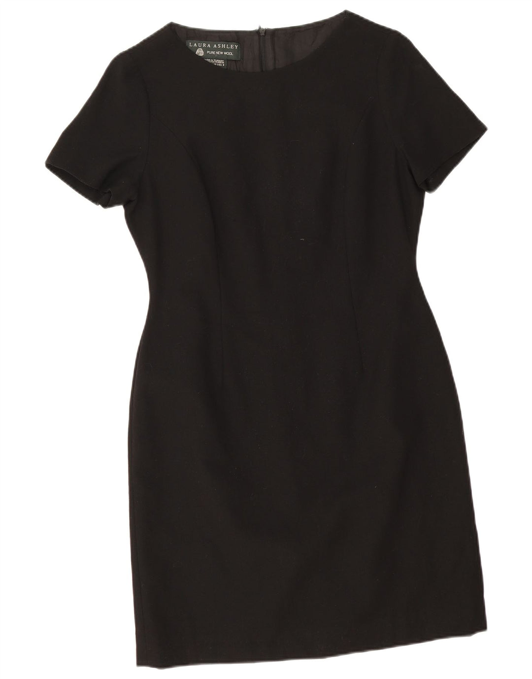 Laura Ashley Womens Sheath Dress UK 12 Medium Black New Wool