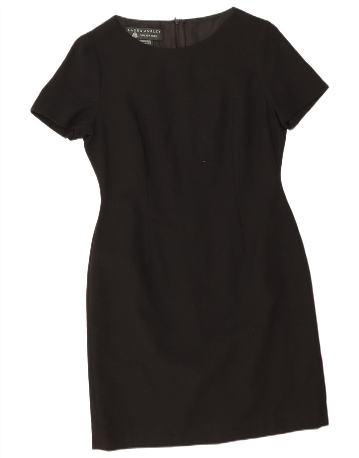 Laura Ashley Womens Sheath Dress UK 12 Medium Black New Wool