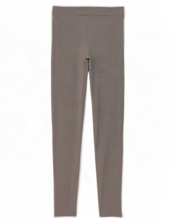 Adidas Womens Leggings UK 10 Small Grey Flecked Cotton