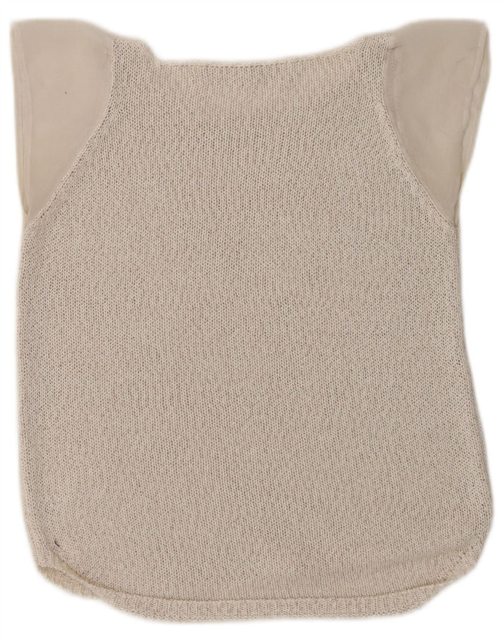 Zara Womens Knit Blouse Top UK 10 Small Beige