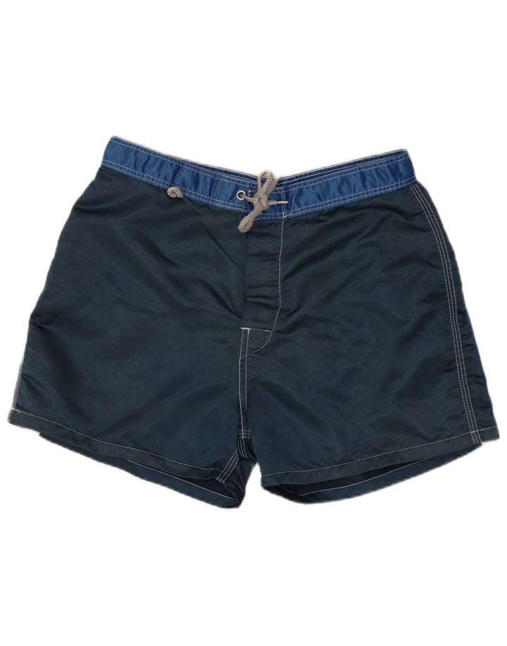 SUNDEK Mens Swimming Shorts Medium  Navy Blue Colourblock Nylon