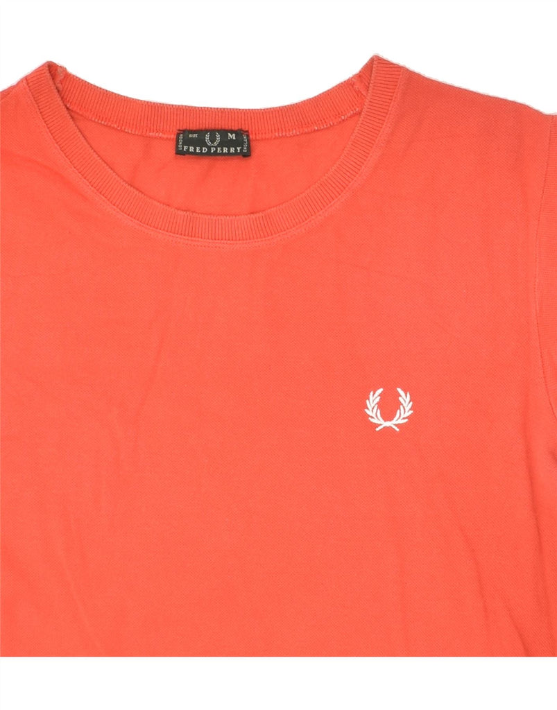 FRED PERRY Womens T-Shirt Top UK 12 Medium Red Cotton | Vintage Fred Perry | Thrift | Second-Hand Fred Perry | Used Clothing | Messina Hembry 