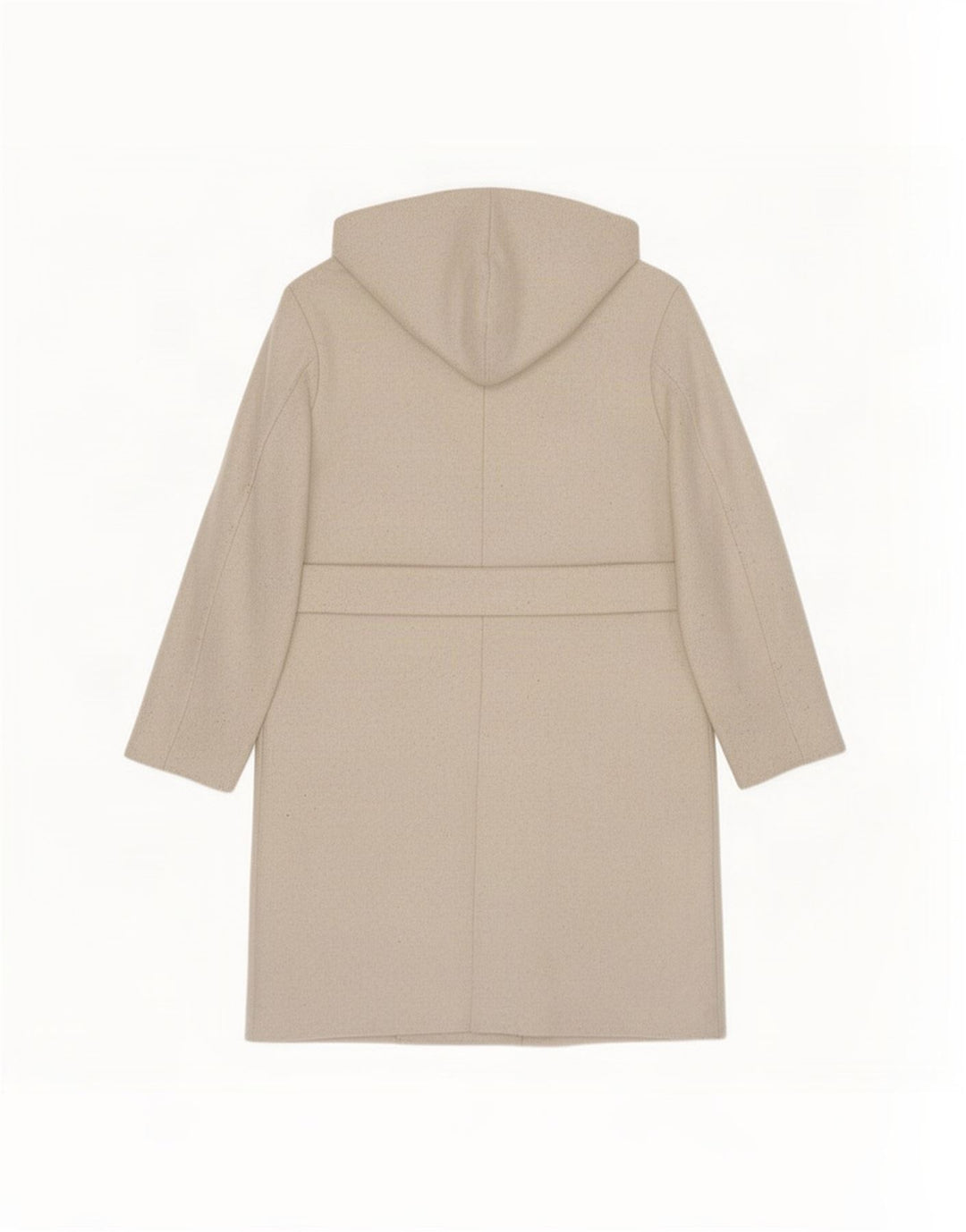 Zara Womens Hooded Oversized Double Breasted Coat UK 10 Small Beige