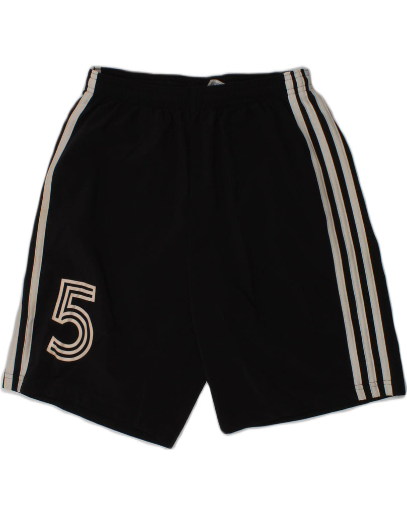 ADIDAS Boys Graphic Sport Shorts 13-14 Years Black | Vintage Adidas | Thrift | Second-Hand Adidas | Used Clothing | Messina Hembry 