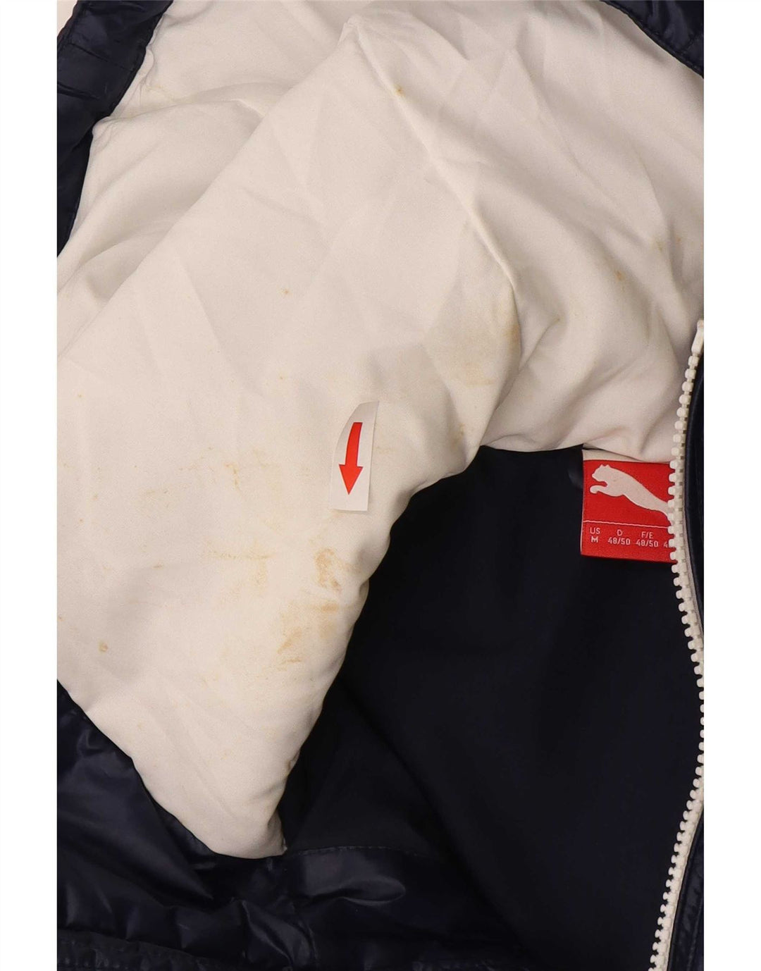 Puma Mens Hooded Padded Jacket UK 38 Medium Navy Blue Polyester