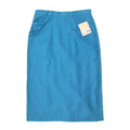 VINTAGE Womens Midi Skirt UK 14 Medium W30  Blue Linen