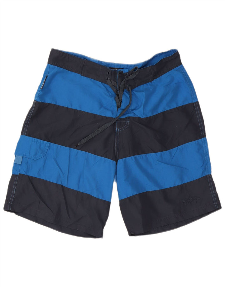 Mountain Warehouse Mens Swimming Shorts Small Blue Striped Polyester