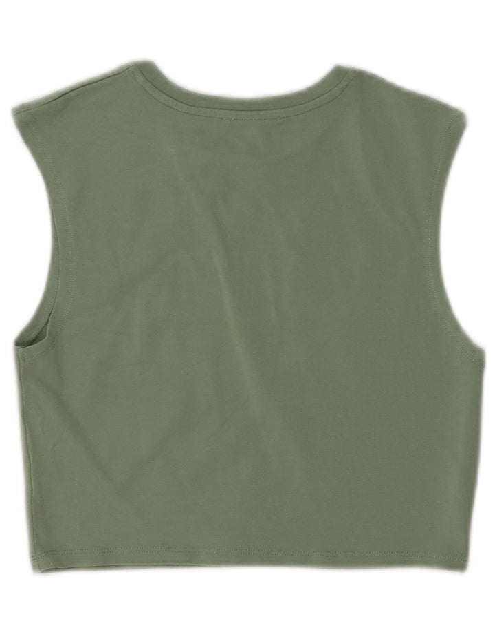 Zara Womens Crop Vest Top UK 12 Medium Green