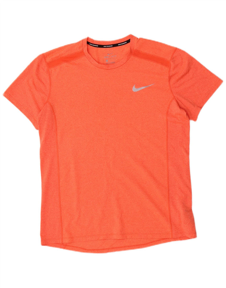 Nike Mens Running Short Sleeve Graphic T-Shirt Top Large Orange Polyester
