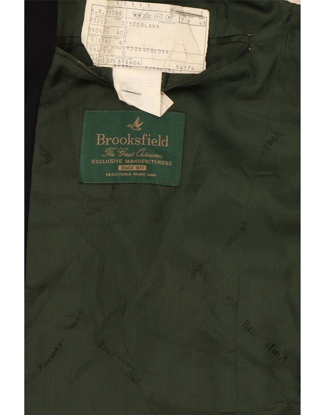 Brooksfield Mens 2 Button Blazer Jacket IT 48 Medium Black Wool